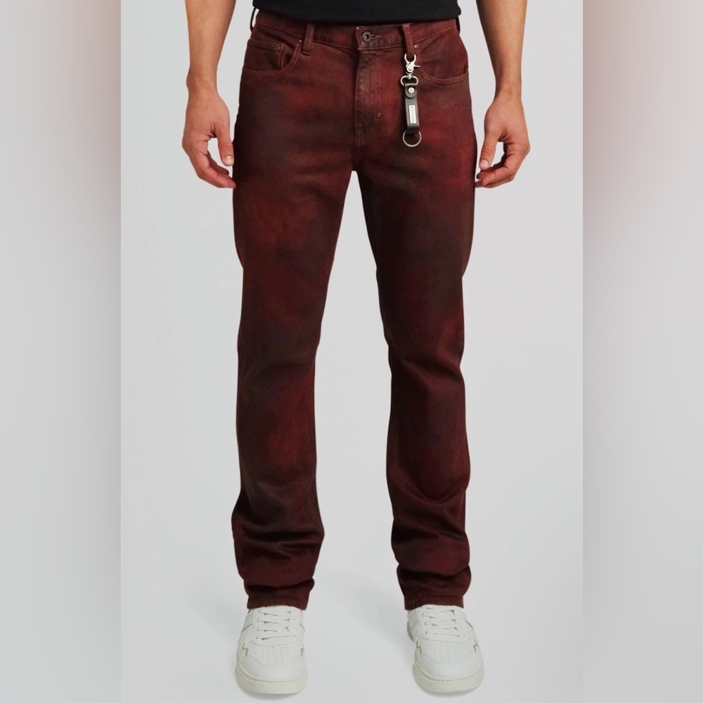 PRPS Barracuda Relaxed Fit Jeans Men’s 28 Maroon Tie Dye Denim Made USA $358